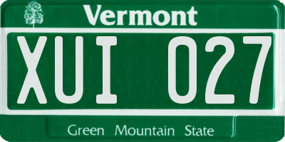 VT license plate XUI027