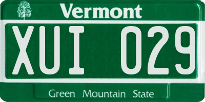 VT license plate XUI029
