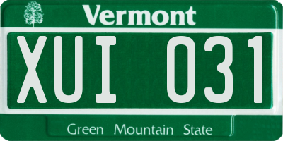 VT license plate XUI031