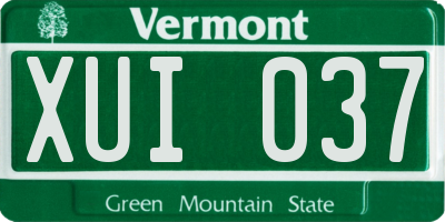 VT license plate XUI037