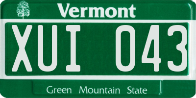 VT license plate XUI043
