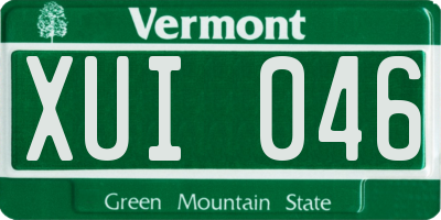 VT license plate XUI046