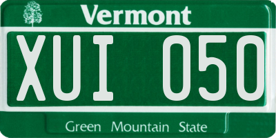 VT license plate XUI050