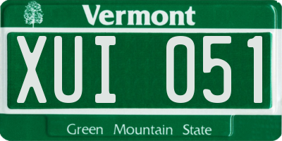 VT license plate XUI051
