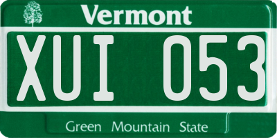 VT license plate XUI053