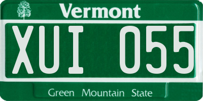 VT license plate XUI055