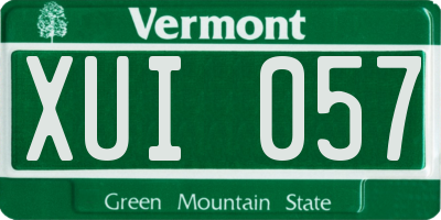 VT license plate XUI057