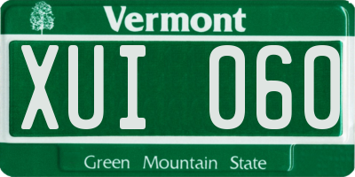 VT license plate XUI060