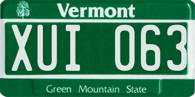 VT license plate XUI063