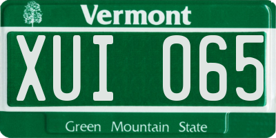 VT license plate XUI065