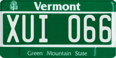 VT license plate XUI066