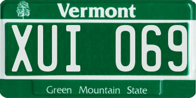 VT license plate XUI069