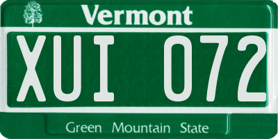 VT license plate XUI072