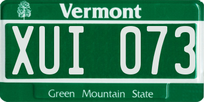 VT license plate XUI073