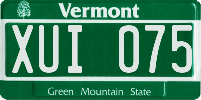 VT license plate XUI075