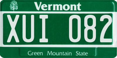 VT license plate XUI082