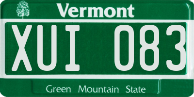 VT license plate XUI083