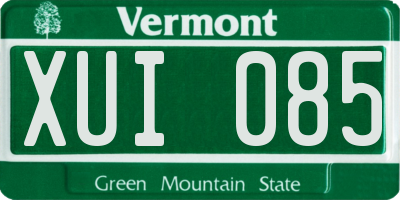 VT license plate XUI085