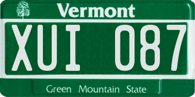VT license plate XUI087