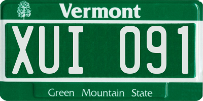 VT license plate XUI091