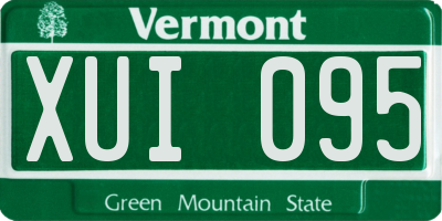 VT license plate XUI095