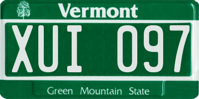 VT license plate XUI097
