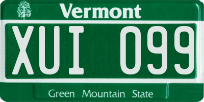 VT license plate XUI099