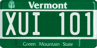VT license plate XUI101