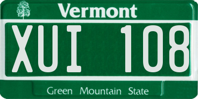VT license plate XUI108