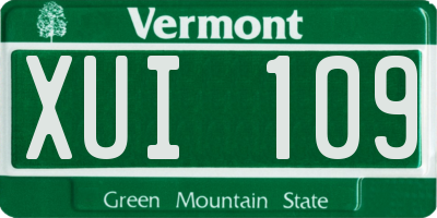 VT license plate XUI109