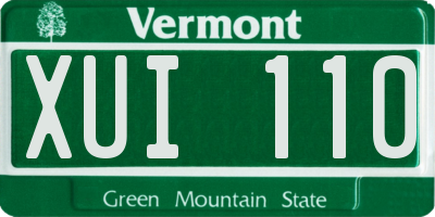VT license plate XUI110