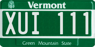 VT license plate XUI111