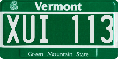 VT license plate XUI113