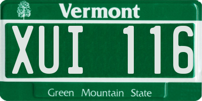 VT license plate XUI116