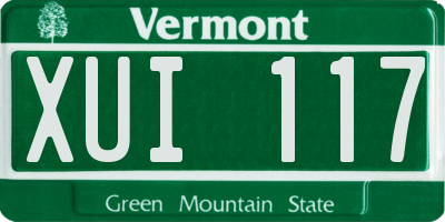 VT license plate XUI117