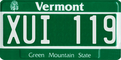 VT license plate XUI119