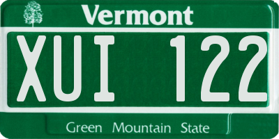 VT license plate XUI122