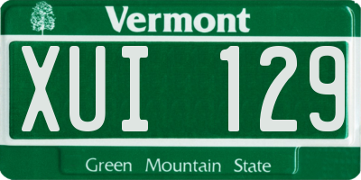 VT license plate XUI129