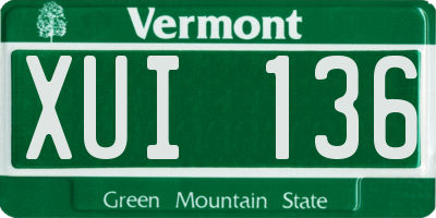 VT license plate XUI136
