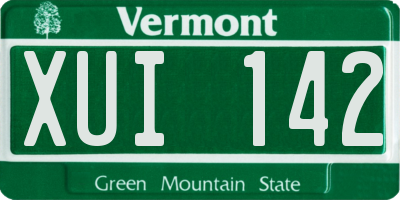 VT license plate XUI142