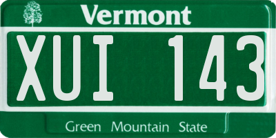 VT license plate XUI143