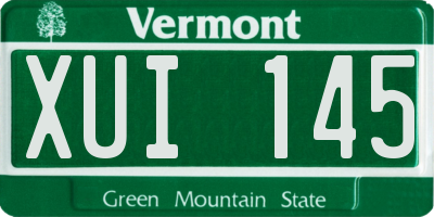 VT license plate XUI145