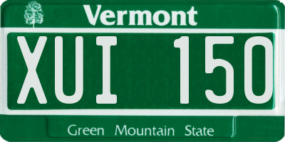 VT license plate XUI150