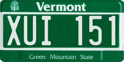 VT license plate XUI151