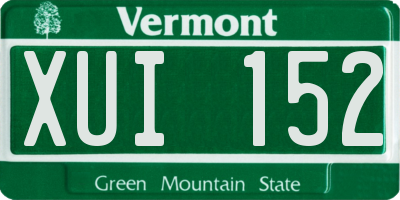 VT license plate XUI152