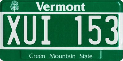 VT license plate XUI153