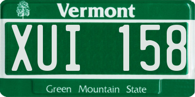VT license plate XUI158