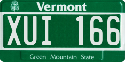 VT license plate XUI166