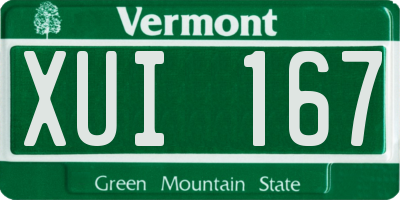 VT license plate XUI167