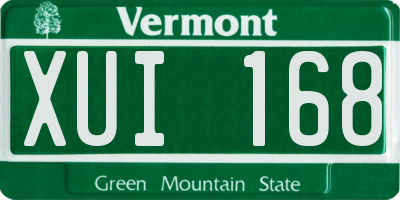 VT license plate XUI168